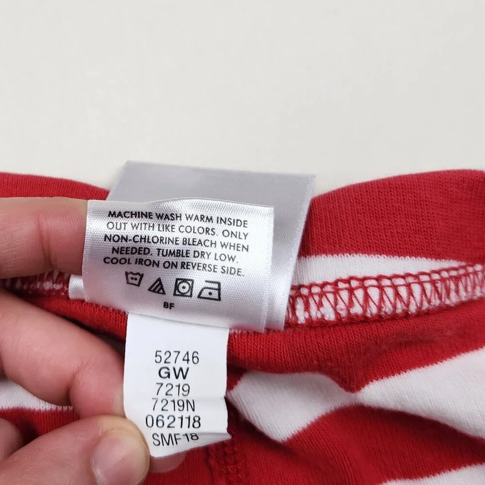 Hanna Andersson Red White Stripe Long John Pajama Pants sz US 5 110cm